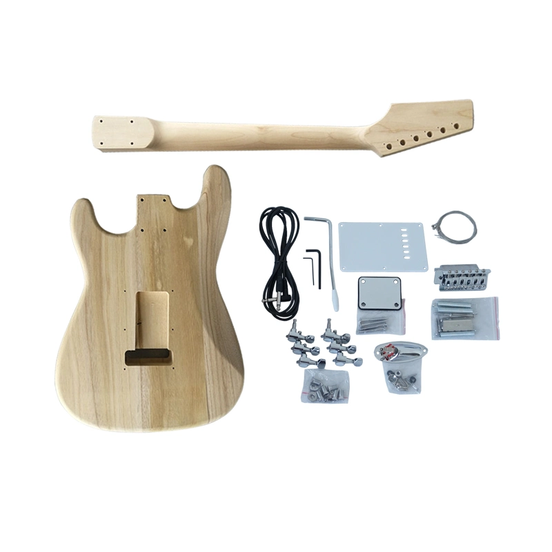 DIY Unpainting Strato Style Electric Guitar Kit Unfinished Guitar Set