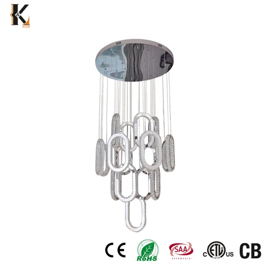 Nueva fábrica de candelabros de cristal Fabricante de candelabros para interiores de China Lujo posmoderno turco Techo dorado de cristal K9 Comedor de vidrio transparente Araña larga